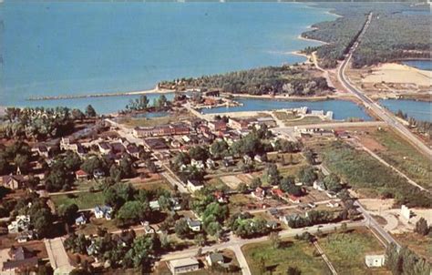 Aerial View Of Elk Rapids, Hwy 31 Michigan