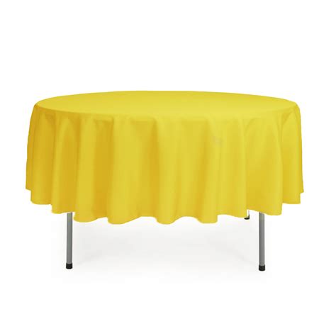 90 Inch Round Polyester Tablecloth Canary Yellow Your Chair Covers