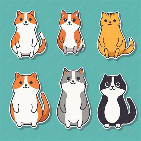 Premium Vector Cute Kawaii Cat Vector Illustration Sticker Design