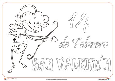 Dibujos del 14 de febrero Día de San Valentín para pintar Colorear