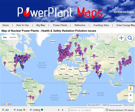 Map of Nuclear Power Plants Worldwide