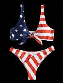 HOT Knot American Flag Bikini In LOVE RED M ZAFUL