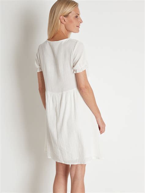 Robe En Tissu Effet Gaufr Pur Coton Daxon Femme Daxon