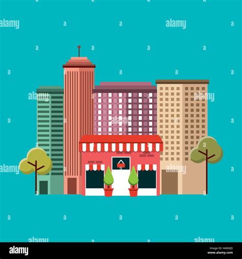 Cityscape Buildings Skyline Background Stock Vector Image Art Alamy