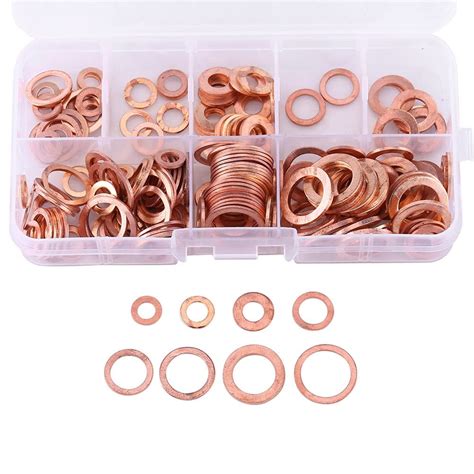 200PCS M5 M14 Flat Washers Solid Copper Ring Washers Copper Crush