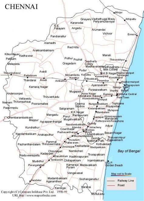 Chennai direction map - Chennai map with directions (Tamil Nadu - India)