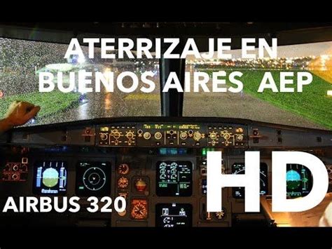 Aterrizaje En Aeroparque De Noche Y Con Lluvia Hd Tomado En La Cabina