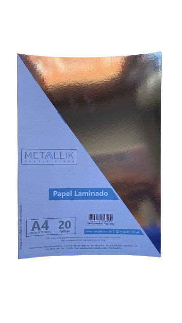 PAPEL LAMICOTE OURO CLARO A4 250G 20 FLS METALLIK PG Papelaria