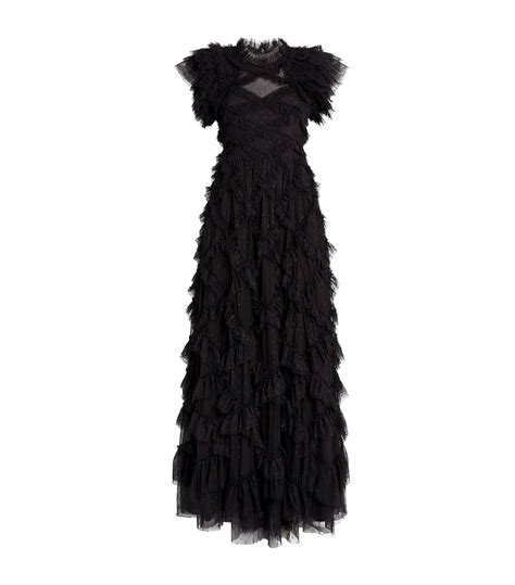 Womens Needle Thread Black Ruffled Genevieve Maxi Dress Harrods