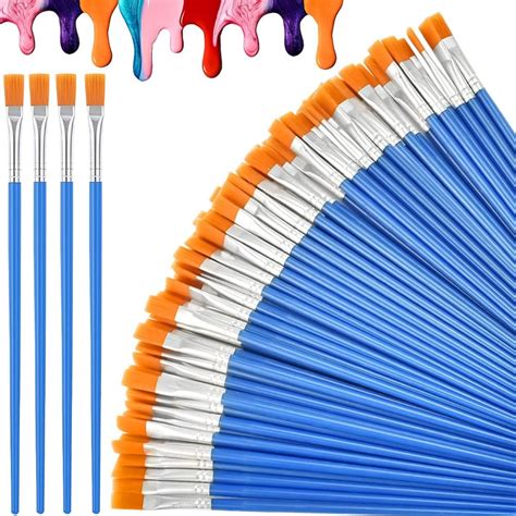 Small Paint Brushes Bulk 60pcs Wide Flat Paint Brushes Paint Brush Set