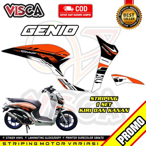 Striping Genio Variasi Stiker Honda Genio Desain Hitech Lazada