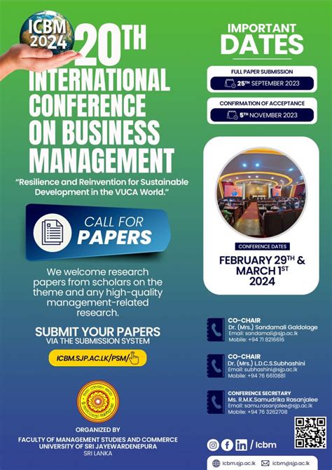 Call For Papers Th International Conference On Business Management