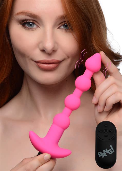 Remote Control Vibrating Silicone Anal Beads Pink Sex Toy Distributing