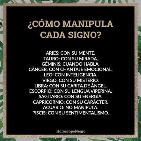 Horóscopo Negro on Instagram CÓMO MANIPULA CADA SIGNO aries