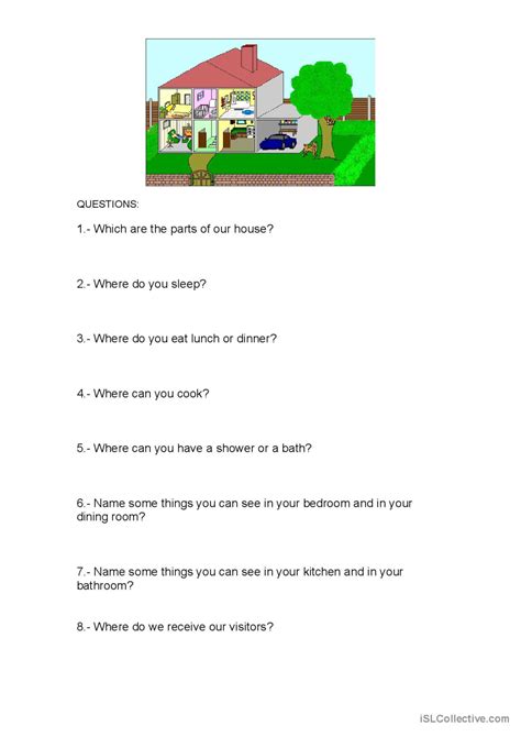 Parts Of The House English ESL Worksheets Pdf Doc