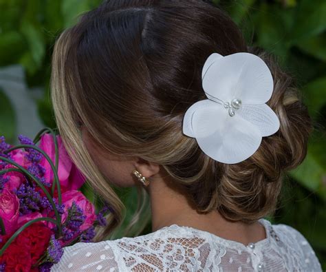 Orquídea Branca Luxo Arranjo Grinalda Flor de Cabelo Noiva