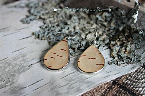 Authentic Teardrop Birch Bark Earrings