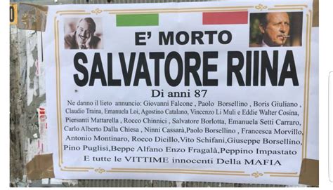 Morte Tot Riina A Ercolano Manifesti Funebri Coi Nomi Delle Vittime