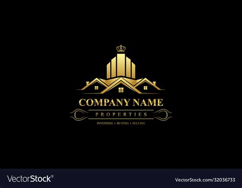 Luxury Real Estate Logo Collection With Golden Vector Image