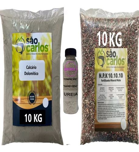 Adubo Fertilizante Npk 10 10 10 10kg Calcário 10kg Ureia