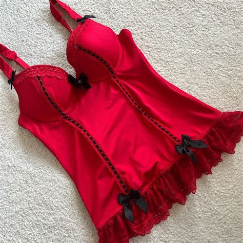Such A Sexy Red Black Lingerie Corset Top With A Depop