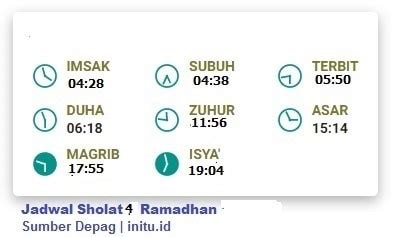 Jadwal Sholat Imsakiyah Jakarta 4 Ramadhan 1442 atau 16 April 2021