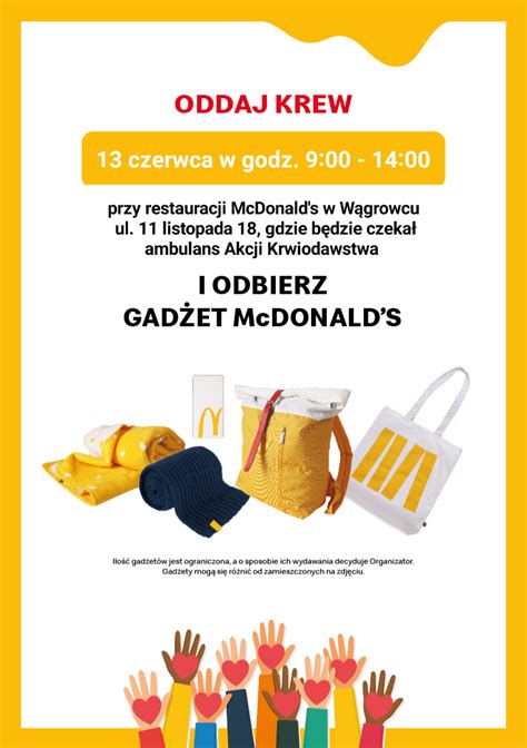 Oddaj krew i odbierz gadżet McDonalds Okno na Wągrowiec