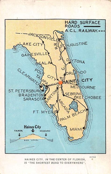 Haines City Florida Map View Acl Railway Hard Surface Roads Map