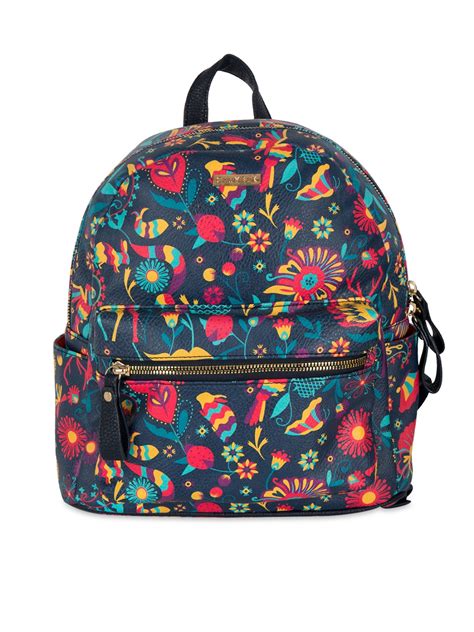 Buy Chumbak Women Navy Blue Printed Backpack Backpacks For Women