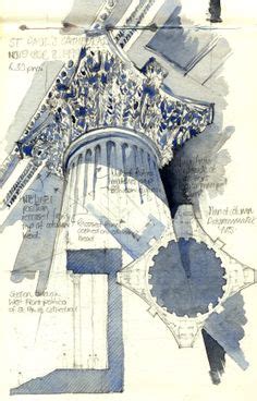 Watercolour Study Detail Of Column Capital St Paul S Cathedral