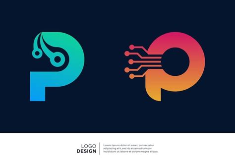 Premium Vector Initial Letter P Smart Logo Design Artificial