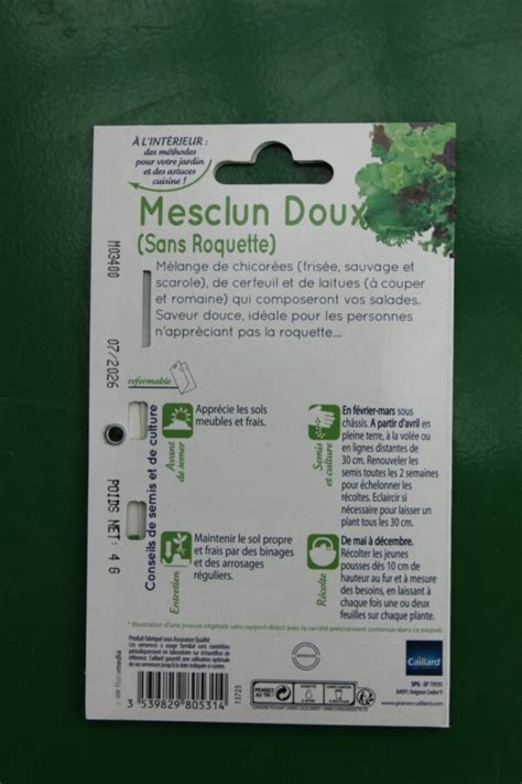 Mesclun doux sans Roquette Jardi Pradel Jardinerie et fleuriste à