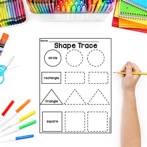 Interactive Tracing Shapes Worksheets For Preschool Sarah Chesworth