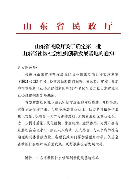 第二批名单公布！青州2个单位上榜 发展 社会 组织