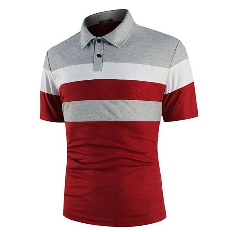 Buffool 24color Men Polo Men Shirt Short Sleeve Polo Shirt Contrast Color Polo New Clothing