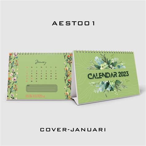 Jual Kalender Meja Tahun 2023 Flower Full Color Aesthetic L Kalender Duduk Tahun 2023 Hiasan