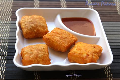Vysyas Delicious Recipes Paneer Pakora Punjabi Paneer Pakoda