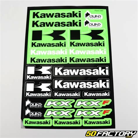 Stickers Kawasaki X Cm Planche Accessoires Moto Scooter