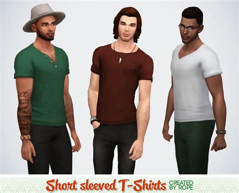 Three Short Sleeved T Shirts For The Sims 4 Tops MySims4Mods