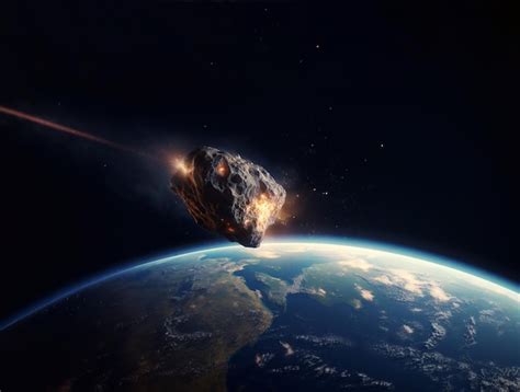 Premium Ai Image Giant Asteroid Is Approaching Earth