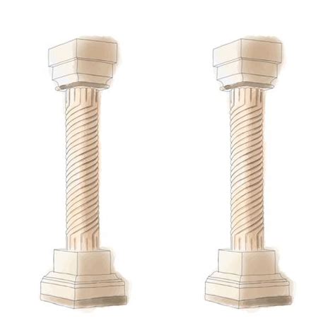 Colonna Di Pilastro Di Doodle Greco Stilizzato Colonne Doriche Ioniche