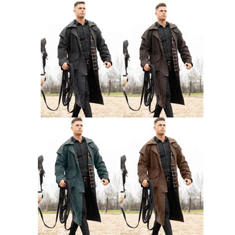 RESISTANCE Premium Oilskin Duster Coat Waterproof Cotton Unisex Cowboy