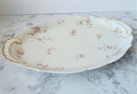 Antique Theodore Haviland Limoges China Platter And Serving Bowls Pink