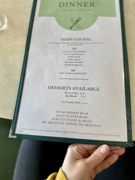 Menu At Fern Restaurant And Lounge Tillamook