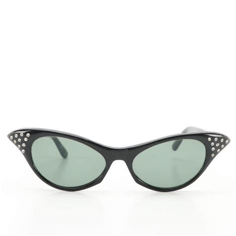 Rhinestone Embellished Cat Eye Vintage Sunglasses Ebth