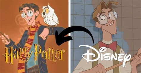 Artist Draws Disney Characters in the World of 'Harry Potter'