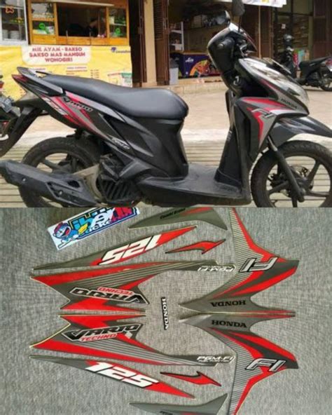 Jual STIKER STRIPING LIS STANDAR ORI HONDA VARIO 125 F1 FI TECHNO MERAH