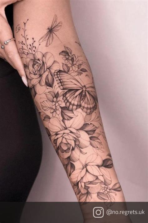 Roses And Butterflies Tattoo No Regrets Tattoo Sleeve Tattoos