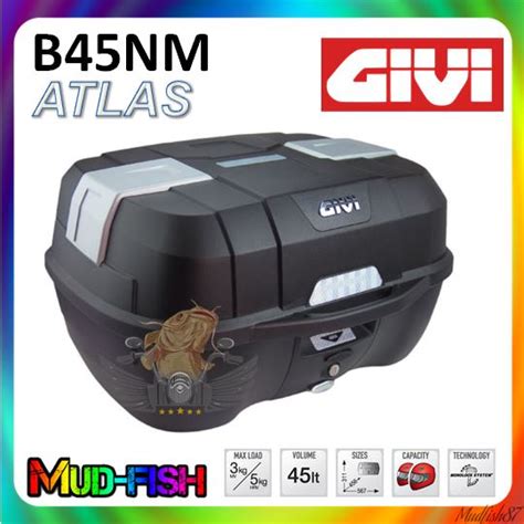 Kotak Givi B B Nm Atlas Monolock Top Case Box L Black Shopee