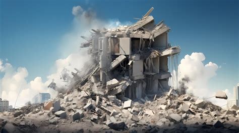 Premium Ai Image Construction Demolition Destruction Building